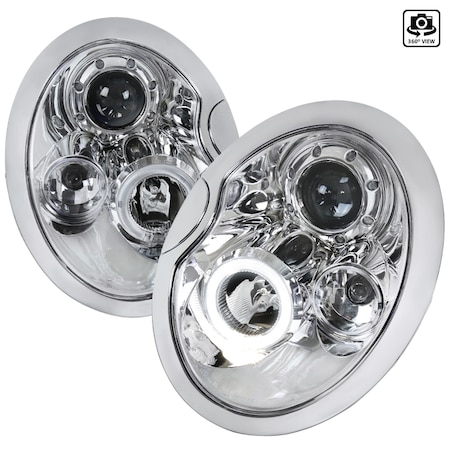 Spec-D Tuning 02-05 Mini Cooper Halo LED Projector Chrome 2LHP-MINI01-TM